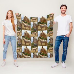 Appaloosa Pferde FotoCollage, Mittel Fleecedecke