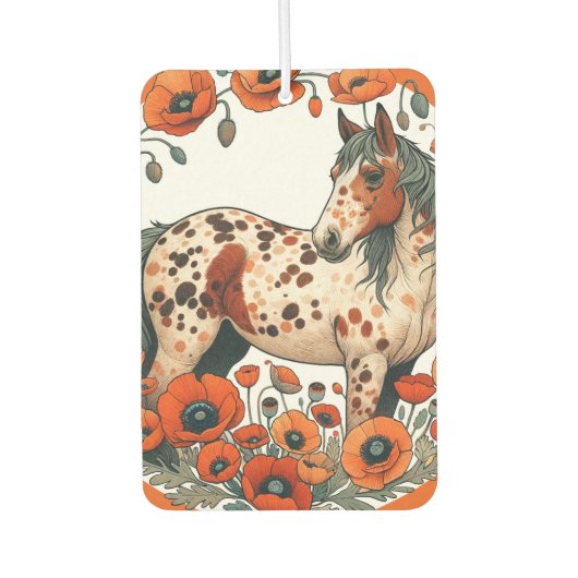Appaloosa Pferde Mohn Appy Pferde Autolufterfrischer (Vorderseite)