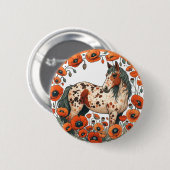 Appaloosa Pferde Mohn Appy Pferde Button (Vorne & Hinten)