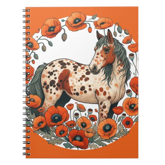 Appaloosa Pferde Mohn Appy Pferde Notizblock (Vorderseite)