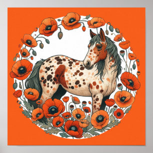 Appaloosa Pferde Mohn Appy Pferde Poster