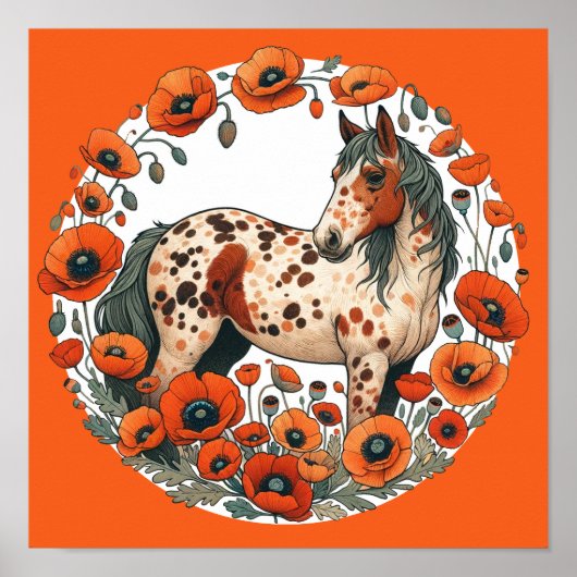 Appaloosa Pferde Mohn Appy Pferde Poster (Vorne)