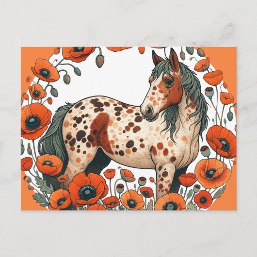 Appaloosa Pferde Mohn Appy Pferde Postkarte (Vorderseite)