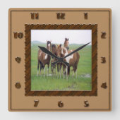 Appaloosa Pferde Quadratische Wanduhr (Vorderseite)