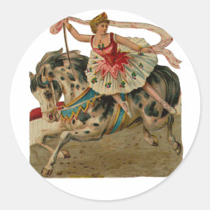 Appaloosa-PferdeZirkus-Ballerina-Aufkleber Runder Aufkleber