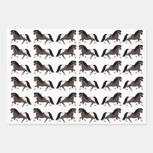 Appaloosa Ponies Wrapping Paper Sheets Geschenkpapier Set (Vorderseite)