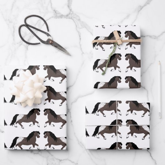 Appaloosa Ponies Wrapping Paper Sheets Geschenkpapier Set (Vorderseite)