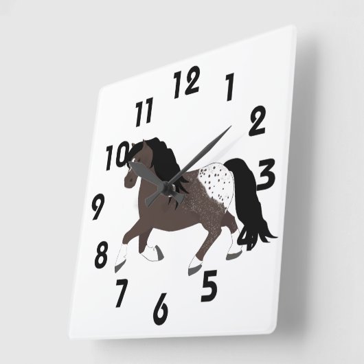 Appaloosa Pony Clock Quadratische Wanduhr (Winkel)