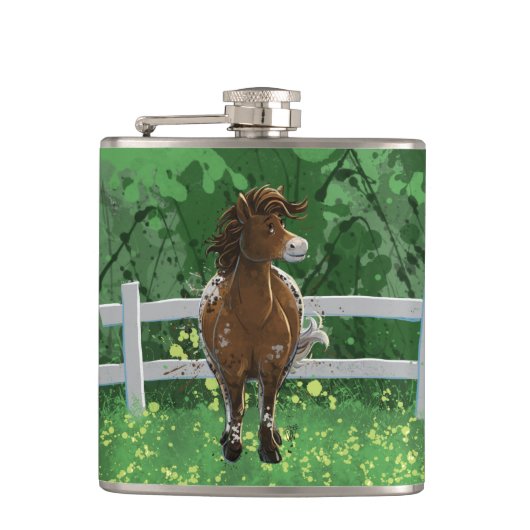 Appaloosa Pony Flachmann (Vorderseite)