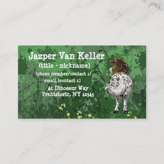 Appaloosa Pony Visitenkarte (Vorderseite)
