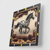 Appaloosa Prairie: Kunst, Zeit, Stil, Geist Quadratische Wanduhr (Winkel)