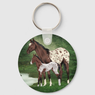 Appaloosa-Stute und Fohlen Schlüsselanhänger