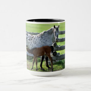 Appaloosa-Stute und Fohlen Tasse