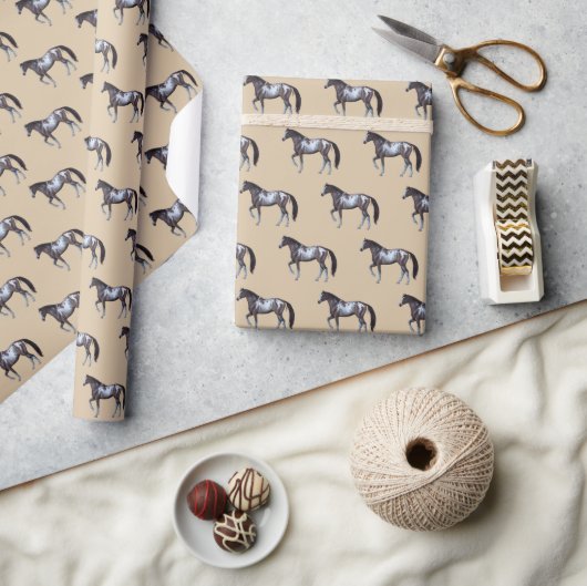 Appaloosa Stute | Westernpferd | laufend - Geschenkpapier (Kunsthandwerk)