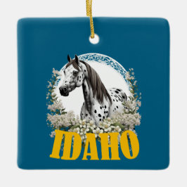Appaloosa von Idaho an der Grenze zu Blume T - Shi Keramikornament