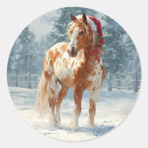 Appalossa-Pferd-Weihnachtssticker Runder Aufkleber