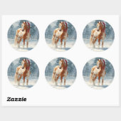 Appalossa-Pferd-Weihnachtssticker Runder Aufkleber (Blatt)