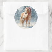 Appalossa-Pferd-Weihnachtssticker Runder Aufkleber (Tasche)