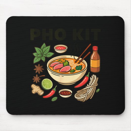 Apparel Pho Kit - Asian Vietnamese Noodle Soup Rec Mousepad (Vorne)