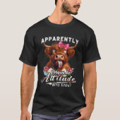 Apparently I Have An Attitude funny highland cow m T-Shirt (Vorderseite)