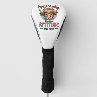 Apparently I Have An Attitude Highland Cow Bow Golf Headcover