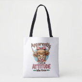 Apparently I Have An Attitude Highland Cow Bow Tasche (Vorderseite)