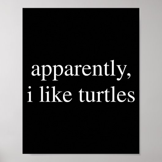 Apparently I Like Turtles Funny Turtle Lover  Poster (Vorne)