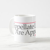 "APPELATIONSrechtsanwälte APPELLIEREN" -- Kaffeetasse (Vorderseite Links)
