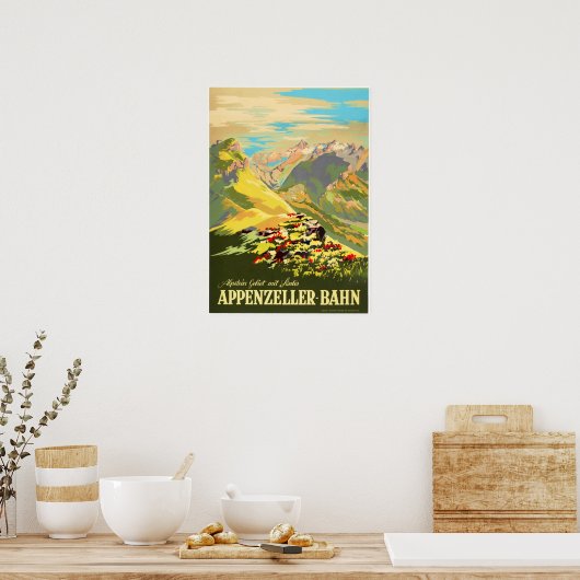 Appenzeller Bahn Schweiz Appenzell Bahn Reisen Poster (Küche)