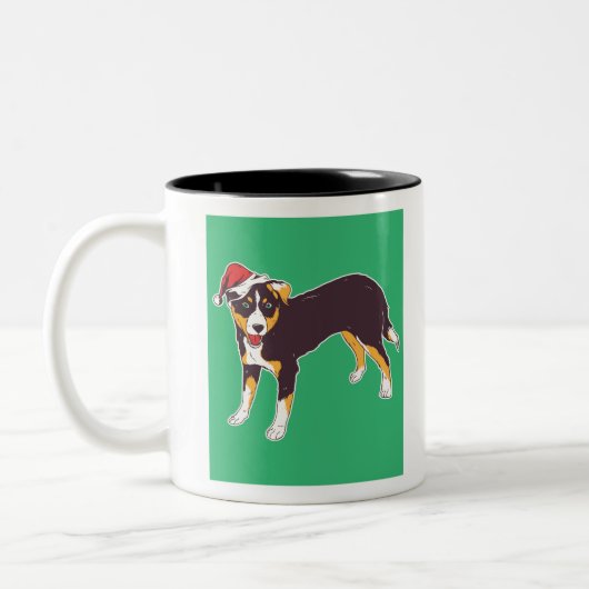 Appenzeller Dog Christmas Zweifarbige Tasse (Links)