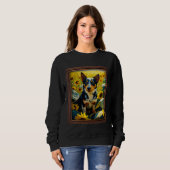 Appenzeller Malerei Sonnenblume Blumen Mutter Frau Sweatshirt (Vorne ganz)