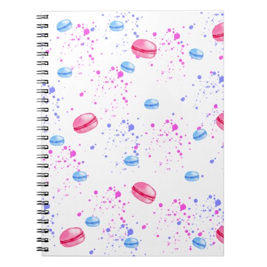 Appetitive Makaronen in Aquarellfarben-Spritzern Notizblock (Vorderseite)