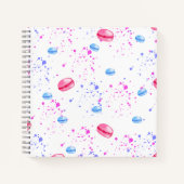 Appetitive Makaronen in Aquarellfarben-Spritzern Notizblock (Vorderseite)