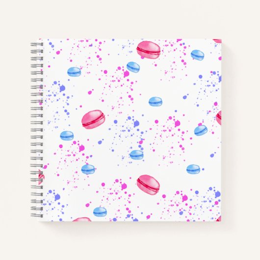 Appetitive Makaronen in Aquarellfarben-Spritzern Notizblock (Vorderseite)