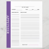 Appetizer Rezept Card (Rückseite)