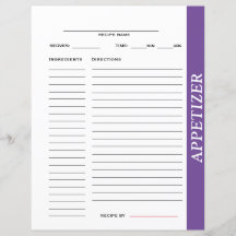 Appetizer Rezept Card