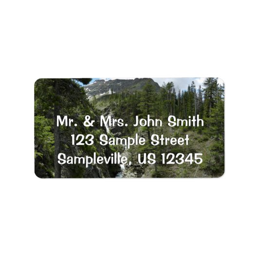 Appistoki Falls and Peak at Glacier National Park Adressaufkleber (Vorne)