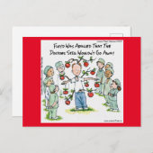 Apple A Day Funny Rick London Comic wird gut Postkarte (Vorne/Hinten)