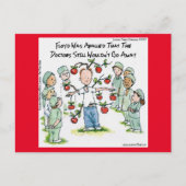 Apple A Day Funny Rick London Comic wird gut Postkarte (Vorderseite)