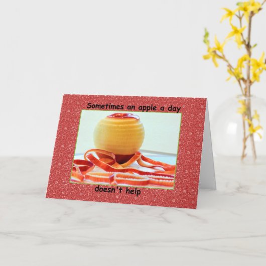 Apple a Day Get Well Card Karte (Gelbe Blume)