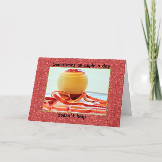 Apple a Day Get Well Card Karte (Vorderseite)