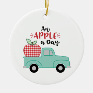 Apple A Day Keramik Ornament