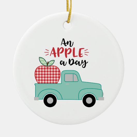 Apple A Day Keramik Ornament (Vorne)