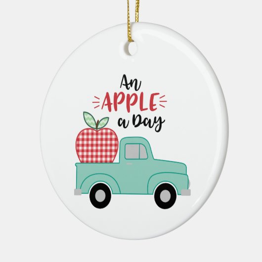 Apple A Day Keramik Ornament (Links)
