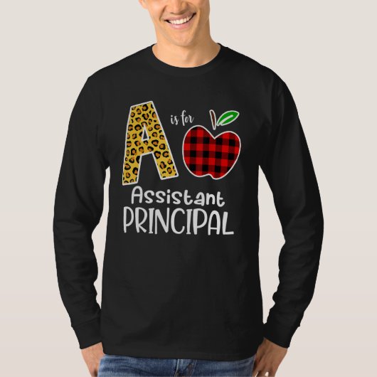 Apple A Is For Assistant Principal Back To School  T-Shirt (Vorderseite)