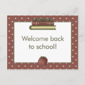 Apple and Book Welcome Back to School Postcard Postkarte (Vorderseite)