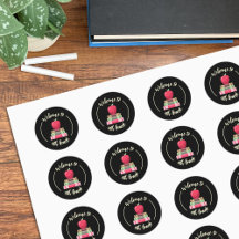 Apple and Books Chalkboard Back-to-School Sticker