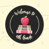 Apple and Books Chalkboard Back-to-School Sticker