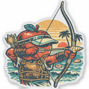 Apple Archer Beach Zielscheibe — Vintage Sommer  Aufkleber