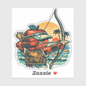 Apple Archer Beach Zielscheibe — Vintage Sommer  Aufkleber (Blatt)